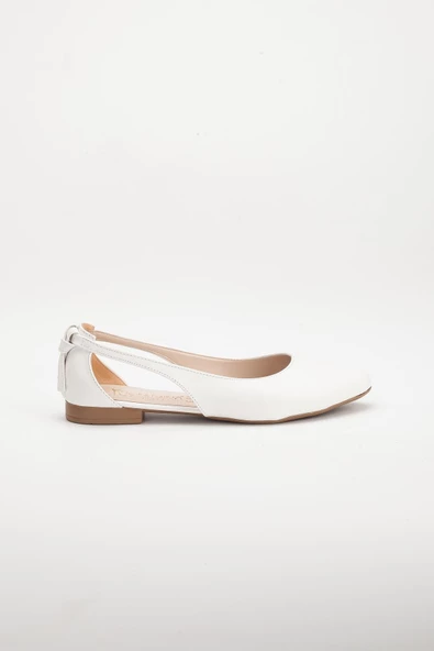 Yan Açık Beyaz Kadın Babet - Resim 3