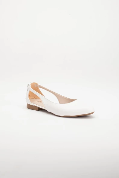 Yan Açık Beyaz Kadın Babet - Resim 4