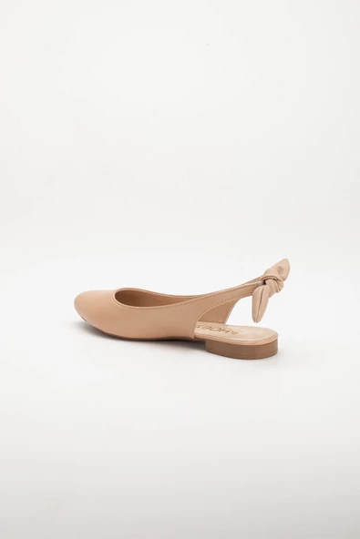 Topuk Açık Fiyonklu Cilt Nude Kadın Babet - Resim 5