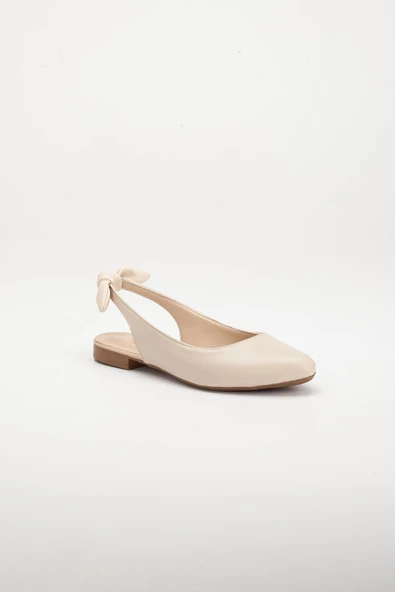 Topuk Açık Fiyonklu Cilt Ten Kadın Babet - Resim 4