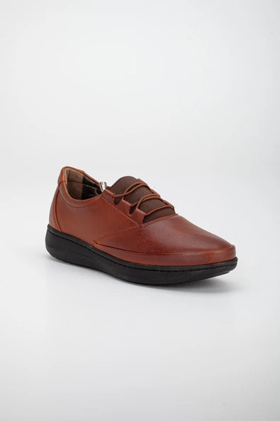 Hakiki Deri Atom Model Streç Yüzlü Taba Büyük Beden Kadın Günlük Ayakkabı Ortopedik - Resim 4