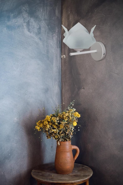 D-light Global Beyaz Camlı Aplik - 2