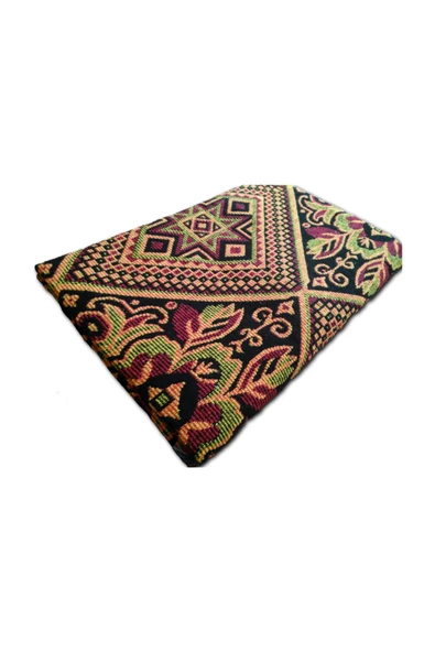 Yıldız Desen Makine Dokuması Turuncu Kilim, Evde, Piknikte, Balkonda, Bahçede - 3