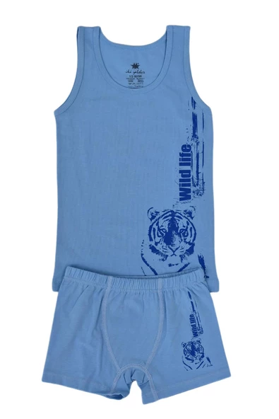 Erkek Çocuk Aslan Baskılı Atlet Boxer Takım 6037 BGL-ST03472 - Resim 4