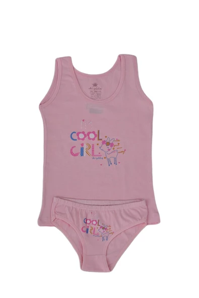 Kız Çocuk Cool Baskılı Atlet Külot Takım 8623 BGL-ST03484 - 2