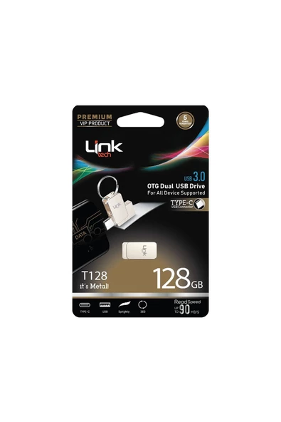 Pemium Dual 90 Mb/s 128 Gb Type-c Otg Flash Bellek