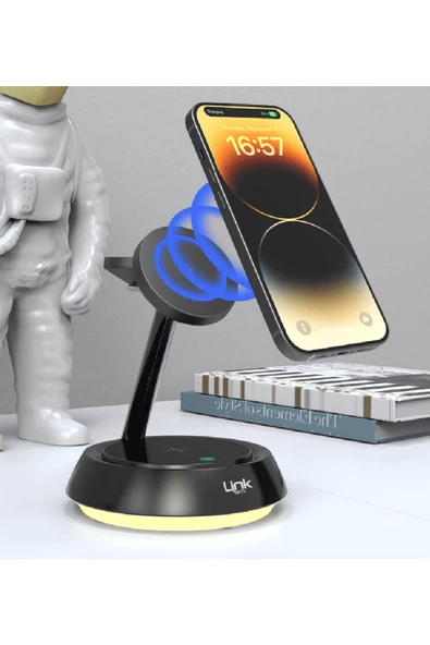 Premium 3’ü 1 Arada Masaüstü Wireless Telefon Tutacağı & Şarj Aleti - 2