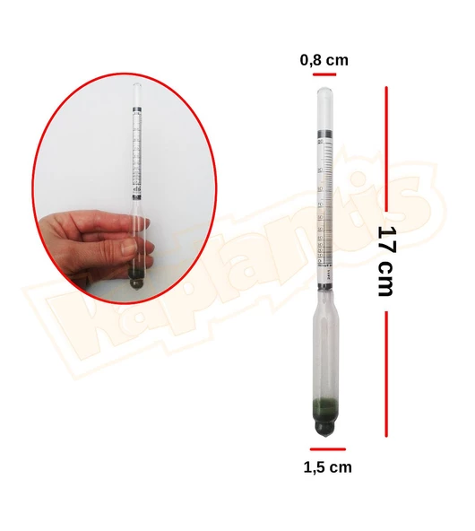 Alla Alkolmetre Tralles 0-100 20C 170mm - 3