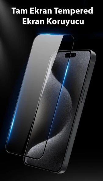 Polham 0.3MM Ful Kaplama 8K iPhone 15 Pro Kırılmaz Ekran Koruyucu, Parmak İzi Bırakmaz Koruyucu - 2