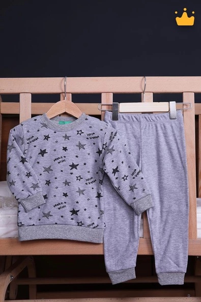 Babyhola 1-6 Yaş Unisex Kız Erkek Çocuk Pijama Takımı Ev Giyim Eşofman Takımı - 11