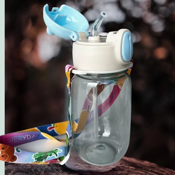 Ayıcıklı Çocuk Suluk ve Matarası-500 ml-Pembe - 9