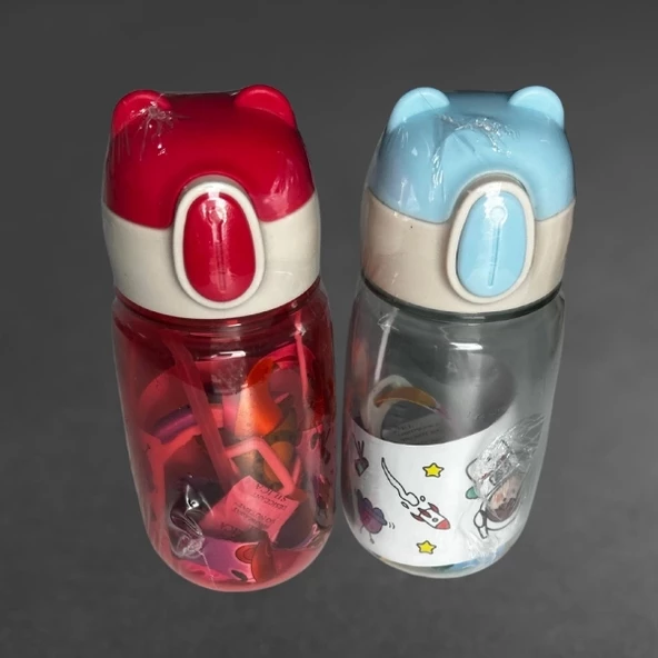 Ayıcıklı Çocuk Suluk ve Matarası-500 ml-Pembe - 5