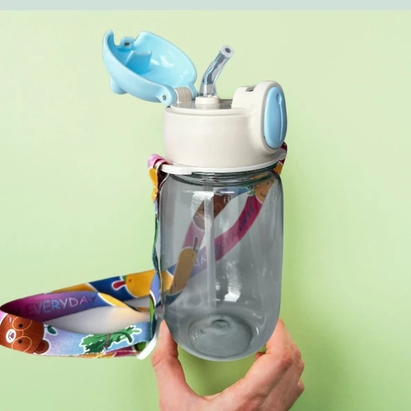 Ayıcıklı Çocuk Suluk ve Matarası-500 ml-Pembe - 7