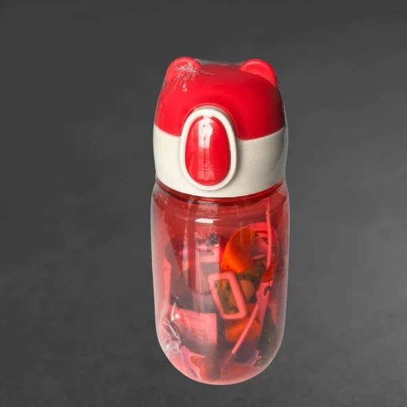 Ayıcıklı Çocuk Suluk ve Matarası-500 ml-Pembe - 2