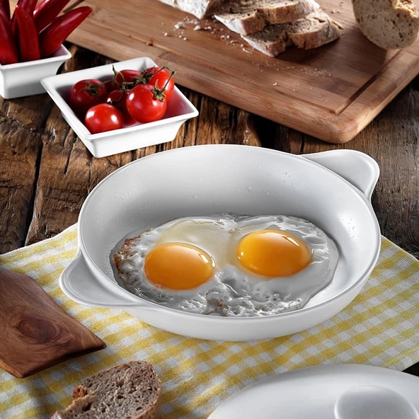 Kütahya Porselen Porflame 21 cm Porselen Kapaklı Tava - 2