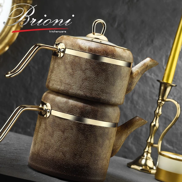 Brioni Royal Stone Çaydanlık Takımı - Kaplangözü/Altın