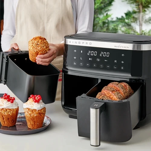 King KYF32 MagicChef+ Dual Aifryer Pişirme Robotu 4+4 Litre - 6