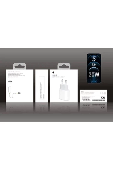 BOElektronik Iphone Uyumlu 11 - 11 Pro Max - 12 - 12 Pro Hızlı Şarj Aleti 20w Güç Adaptörü A Kalite - 2