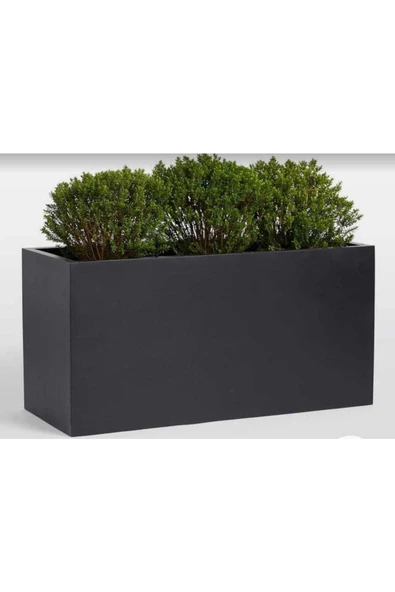 TRENDESK Galvaniz Sınır Saksılık, Çiçeklik ,çiçek Standı Texture Mat Siyah 25*60*50 - 5
