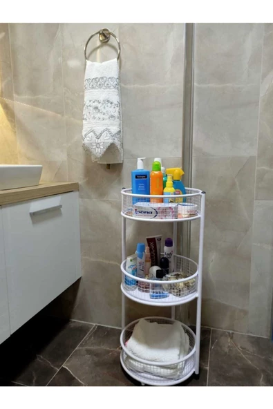 TRENDESK Beyaz Çok Amaçlı Organizer Banyo Mutfak Düzenleyici - 3