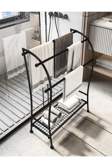 TRENDESK Metal Banyo Havlu Askılığı 85*68*28 Cm - 4