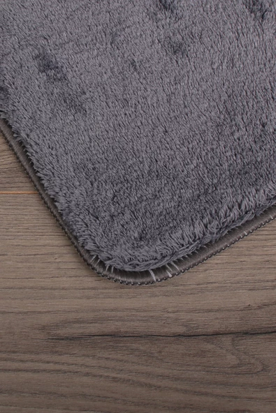 Relax Antrasit 80x150 + 50x80 cm Büyük Ebat 2li Banyo Halısı Paspası Seti Kaymaz Klozet Takımı - 2