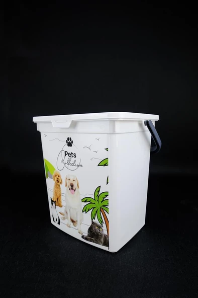Digithome Köpek Maması Saklama Kabı Düzenleyici 6 Lt Beyaz Desen-2 – ÇAN 2354 C320.037 - 2