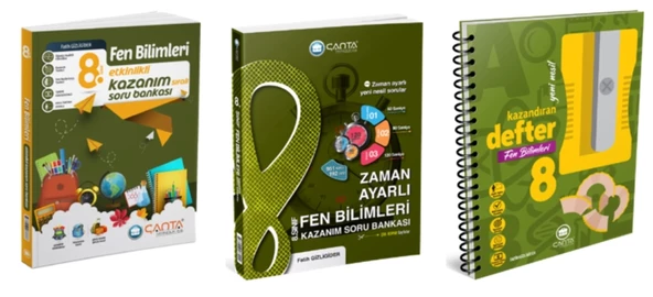 Çanta Yayıncılık 8. Sınıf Fen Bilimleri Kazandıran Defter - Etkinlik Kazanım Soru Bankası ve Zaman Ayarlı Kazanım Soru B