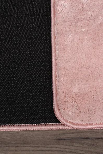 Relax Pudra 80x150 + 50x80 cm Büyük Ebat 2li Banyo Halısı Paspası Seti Kaymaz Klozet Takımı - 4