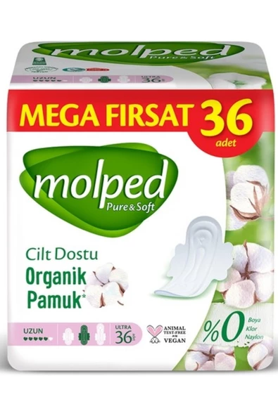 Molped Pure & Soft Uzun 36'lı Mega Fırsat Hijyenik Ped