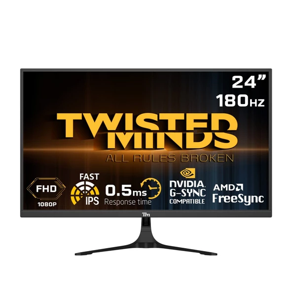 TWISTED MINDS 23,8" TM24FHD180IPS FHD 180HZ 0,5MS HDMI DP HDR10 FAST IPS ÇERÇEVESİZ GAMING MONİTÖR