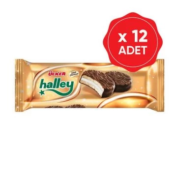 Ülker Halley Çikolata Kaplı Bisküvi 240 gr 12'li