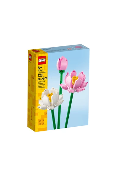 LEGO® Iconic Lotus Çiçekleri 40647 - Dekoratif, Koleksiyonluk ve Sergilenebilir Çiçek Modeli Yapım Seti (220 Parça)