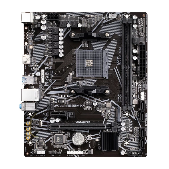 GIGABYTE A520M K AMD A520 Soket AM4 DDR4 5100MHz (O.C.) M.2 mATX Anakart - 2
