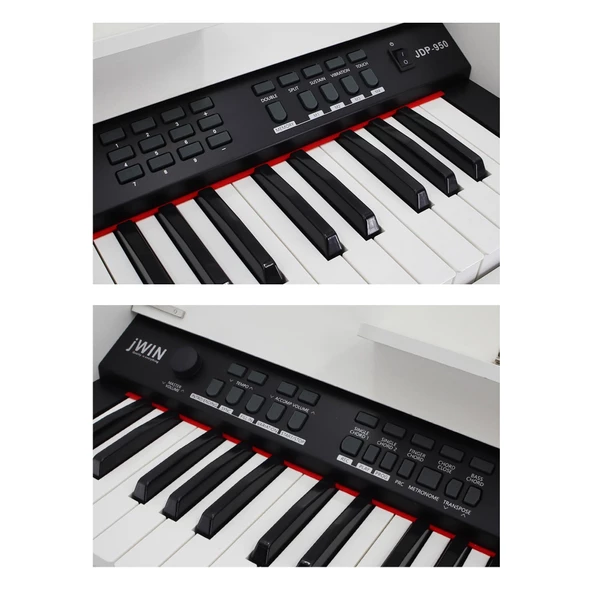 Jwin JDP-950 Tuş Hassasiyetli 61 Tuşlu Dijital Piyano - Beyaz - 4