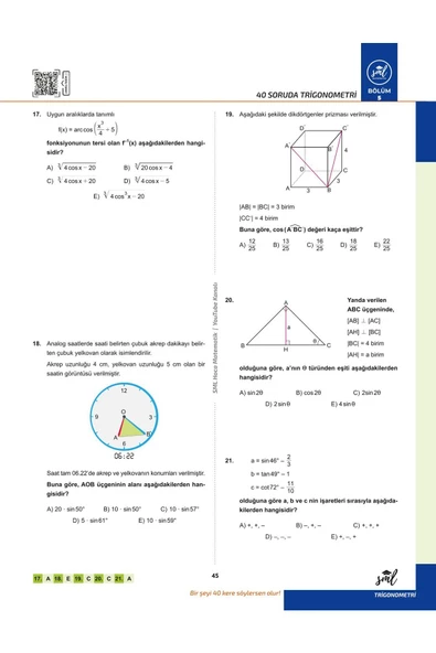 SML Hoca AYT Matematik 40 Soru Serisi Video Soru Kitabı - 5