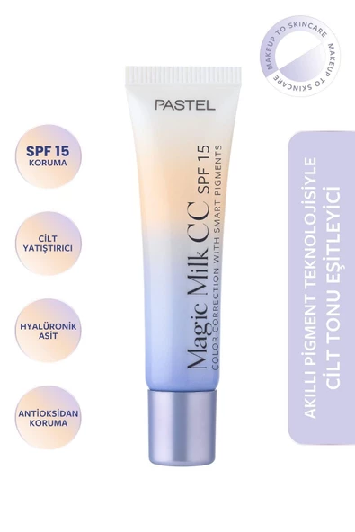 PASTEL Magic Milk CC Lıght Medıum 50 Spf 15 Cilt Tonu Eşitleyici  30 ml