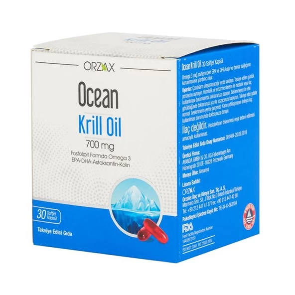 OCEAN KRİLL OİL 700MG 30 KAPSÜL