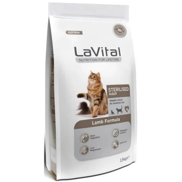 Lavital Sterilised Kuzulu 1,5kg Kısır Kedi Maması Kısırlaştırılmış Kuru Kedi Maması