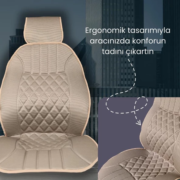 Space Oto Koltuk minderi, FİAT araçlara uyumlu 2'li set özel tasarım minder - Resim 4