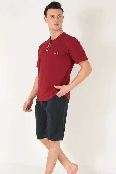 KANZ 3 Parça Erkek Soft Doğal Pamuk Pijama Damat Seti - 7