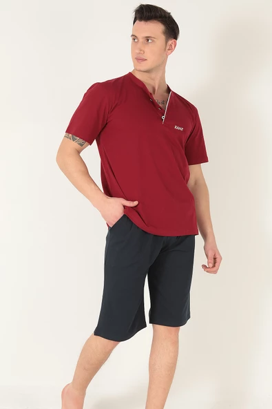 KANZ 3 Parça Erkek Soft Doğal Pamuk Pijama Damat Seti - 6