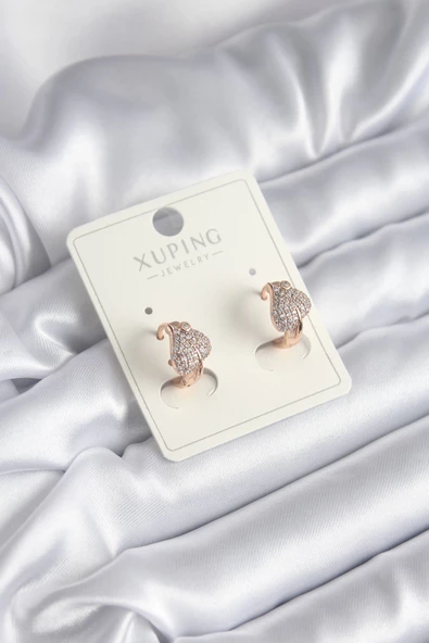 MuI MuI Xuping Model Zirkon Taşlı Yaprak Kadın Küpe