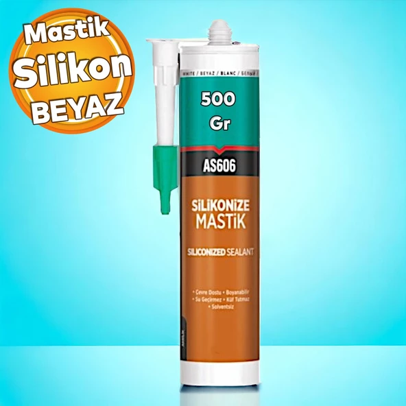 Genel Amaçlı Beyaz Akrilik Mastik Silikon 500 GR Yapı Malzeme Montaj Kokusuz Yalıtım
