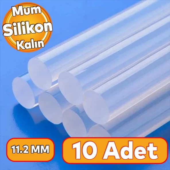 Kalın 10 ADET Mum Silikon 11.2 mm Çubuk Sıcak Silikon Hobi Süs Hediyelik Eşya Maket Yapıştırma