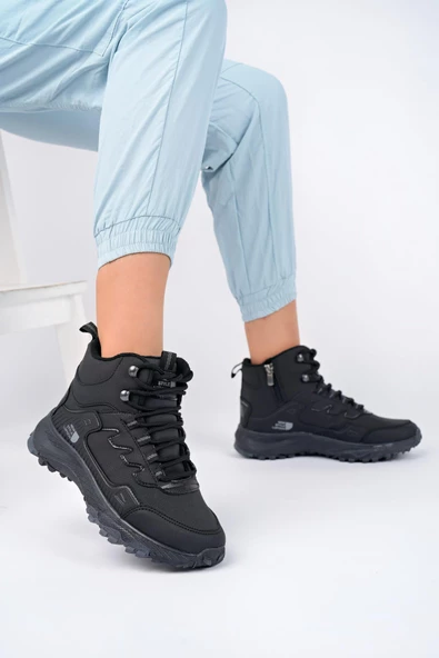 Muggo İZLAND Unisex Garantili Trekking Outdoor Bağcıklı Yandan Fermuarlı Kışlık Bot - 7