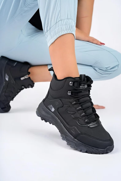 Muggo İZLAND Unisex Garantili Trekking Outdoor Bağcıklı Yandan Fermuarlı Kışlık Bot - 8