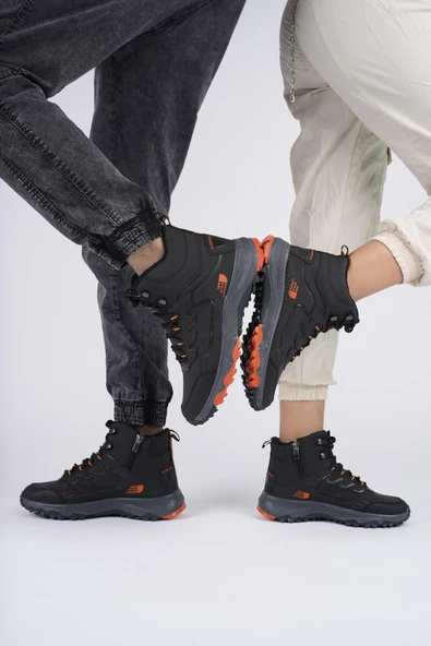 Muggo İZLAND Unisex Garantili Trekking Outdoor Bağcıklı Yandan Fermuarlı Kışlık Bot - 5