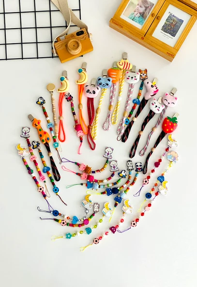 Neşeli Bebekler Top Uni Corn Elmalı Şeker Figürlü Emzik Askısı - 2