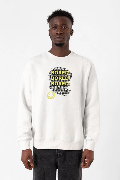 Sherlock Bored Beyaz Erkek 2ip Sweatshirt